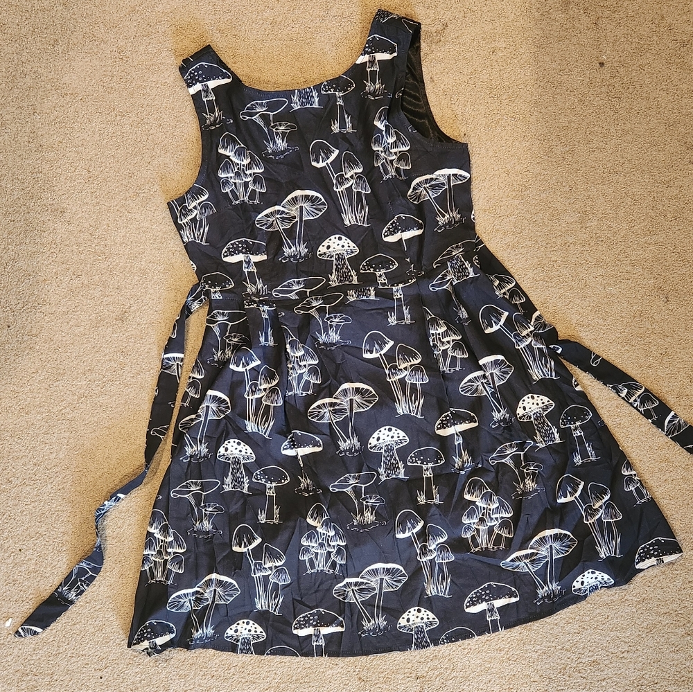 Black and White Mushroom Print Dress
